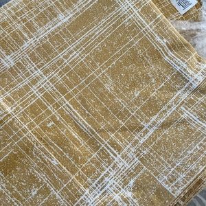 West Elm 48x84” panels, set of 4. Crosshatch mustard / ochre color.